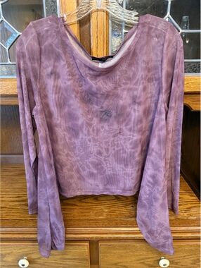 Kozan Mila Topper Purple Tie Dye Mesh Asymmetric Fairy Top Whimsigoth Small